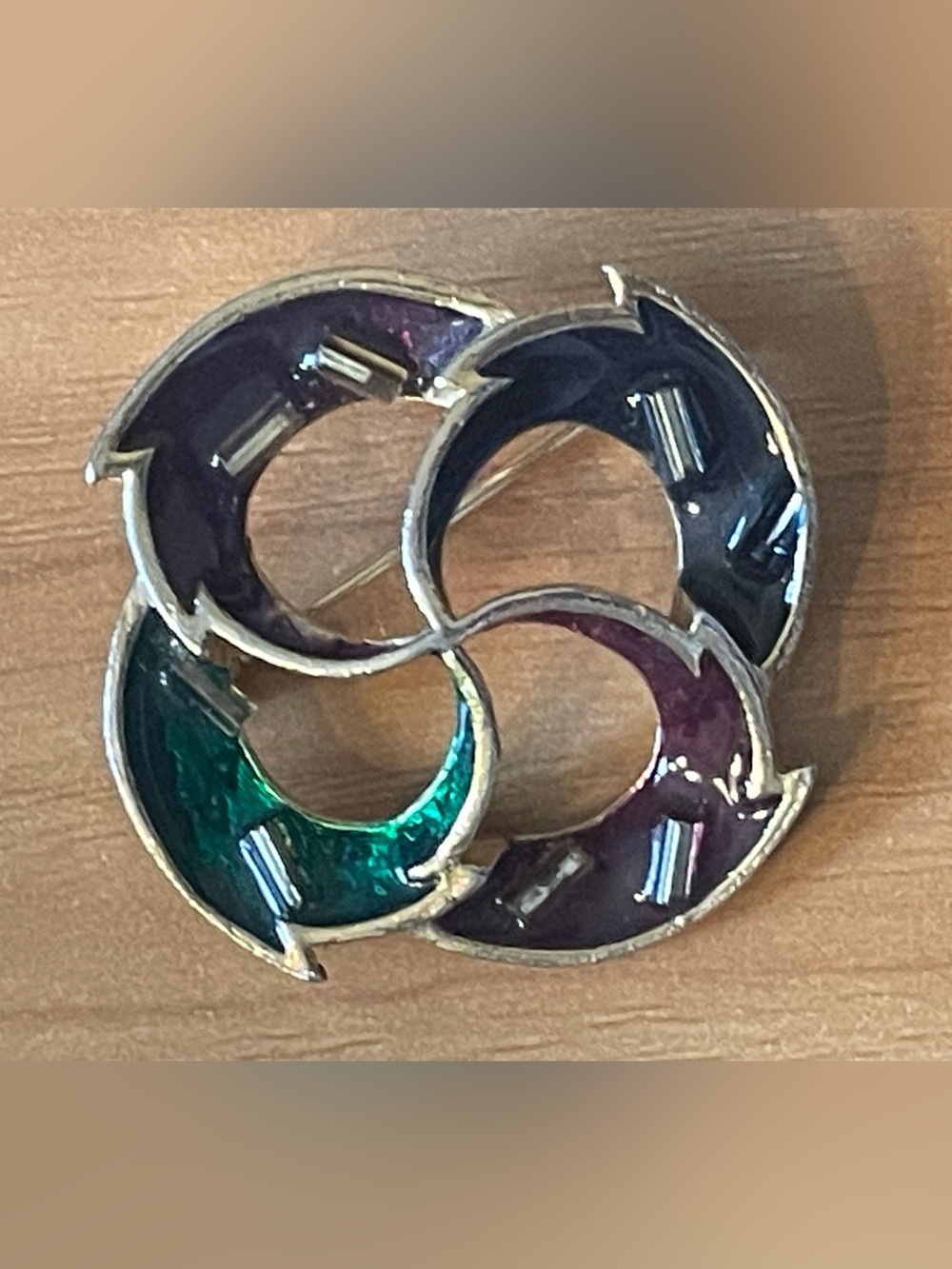 Multicolor Enamel Swirl Brooch - Women Jewelry